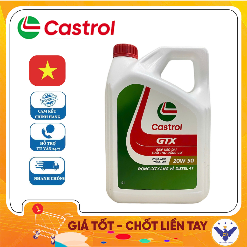 Dầu nhớt ô tô cao cấp Castrol GTX 20w-50 4 lít