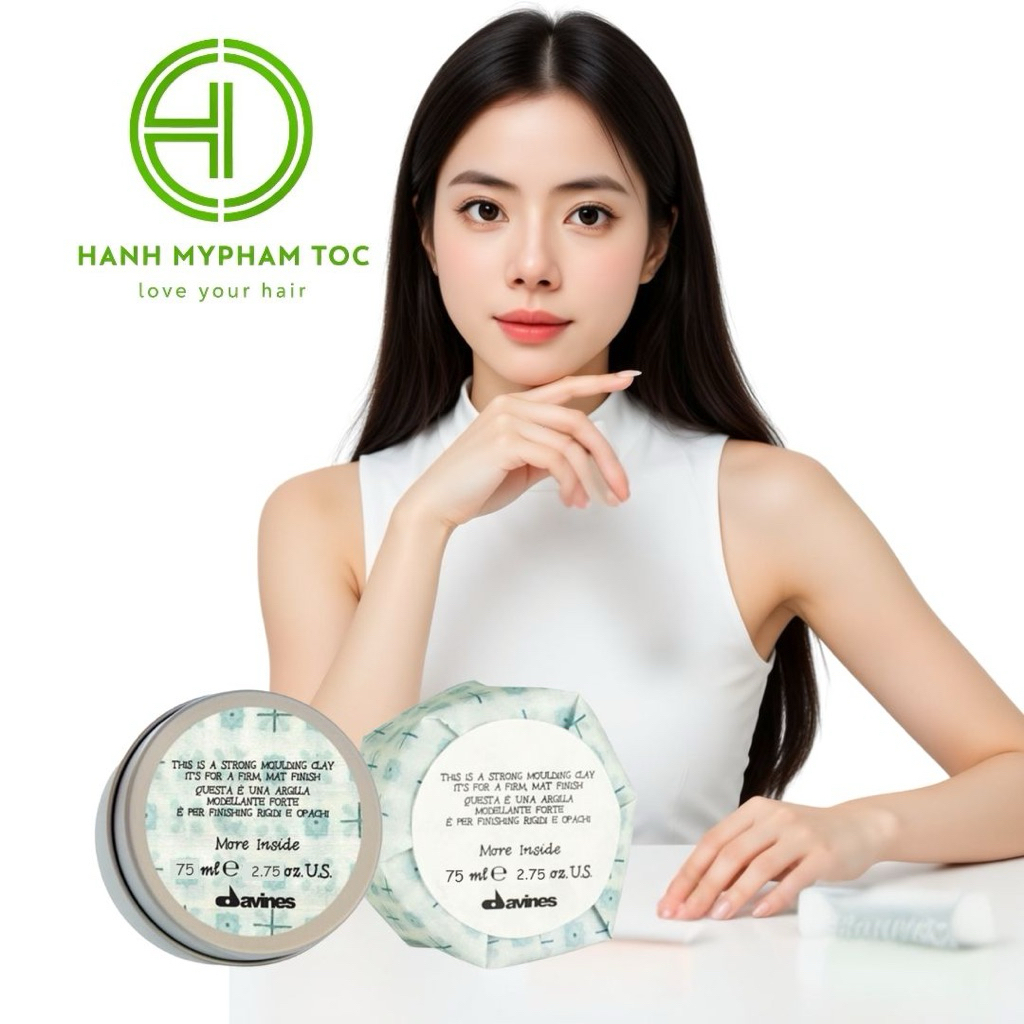 Sáp tạo kiểu cứng mờ Davines More Inside Strong Moulding Clay -Sáp khô giữ nếp siêu cứng Strong Dry Wax 75g