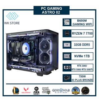  Thùng PC ASTRO 02 | Ryzen 7 7700 32GB DDR5 VGA RTX 3060  5060  5060 Ti Mới BH 36T 