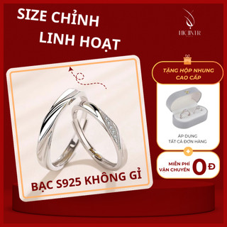  Nhẫn đôi bạc 925 Hicilver nhẫn không gỉ - chỉnh size linh hoạt NĐ05 