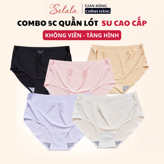 COMBO 5 Quần Lót Nữ Selala Su Lạnh Không Viền Kháng Khuẩn Mềm Mịn Cạp Vừa SE07