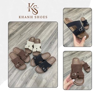 { Ảnh Thật } Dép lê NAm Nữ thời trang hè 2025 đế chấu, Dép nữ quai ngang da lộn chống hôi chân 2026
