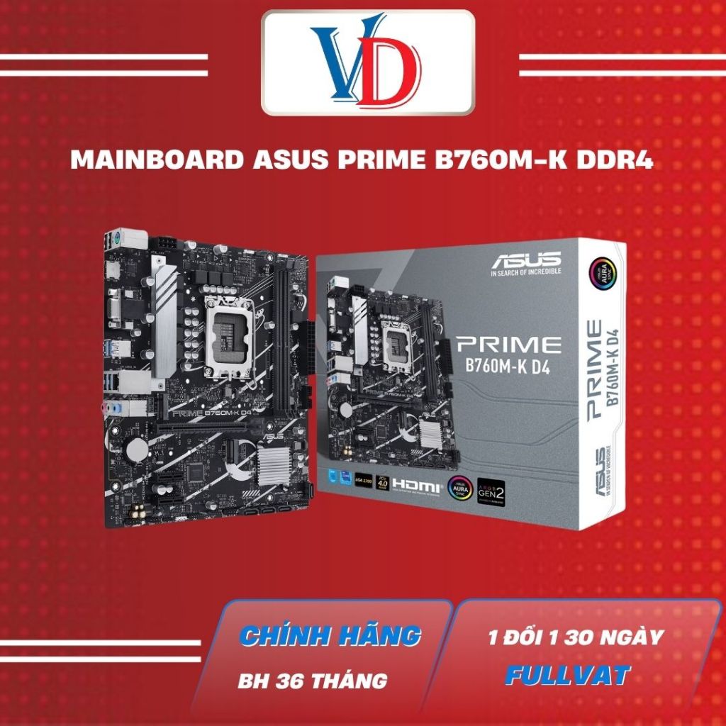 MAINBOARD ASUS PRIME B760M-K D4 ( LGA1700 / m-ATX / 2xDDR4 )