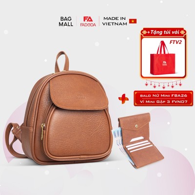 COMBO SIÊU HỜI - Balo mini thời trang nữ Fadoda FBA26 và Ví gập cầm tay Fadoda FVN07