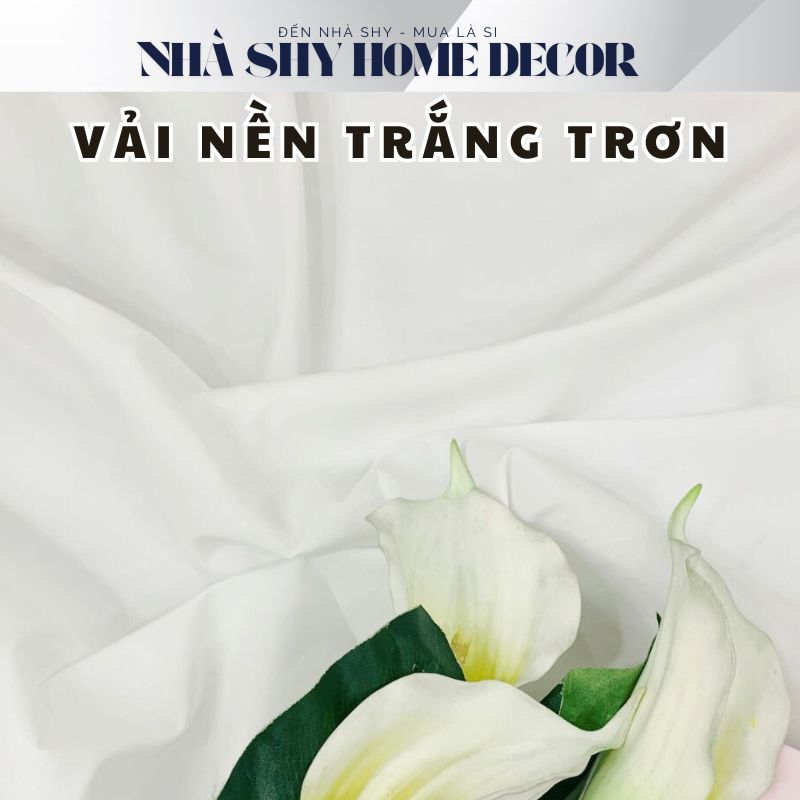 Vải Nền Trắng Trơn Phông Nền Chụp Ảnh Chất Cotton Khổ 1m6 - Nhà Shy Home Decor
