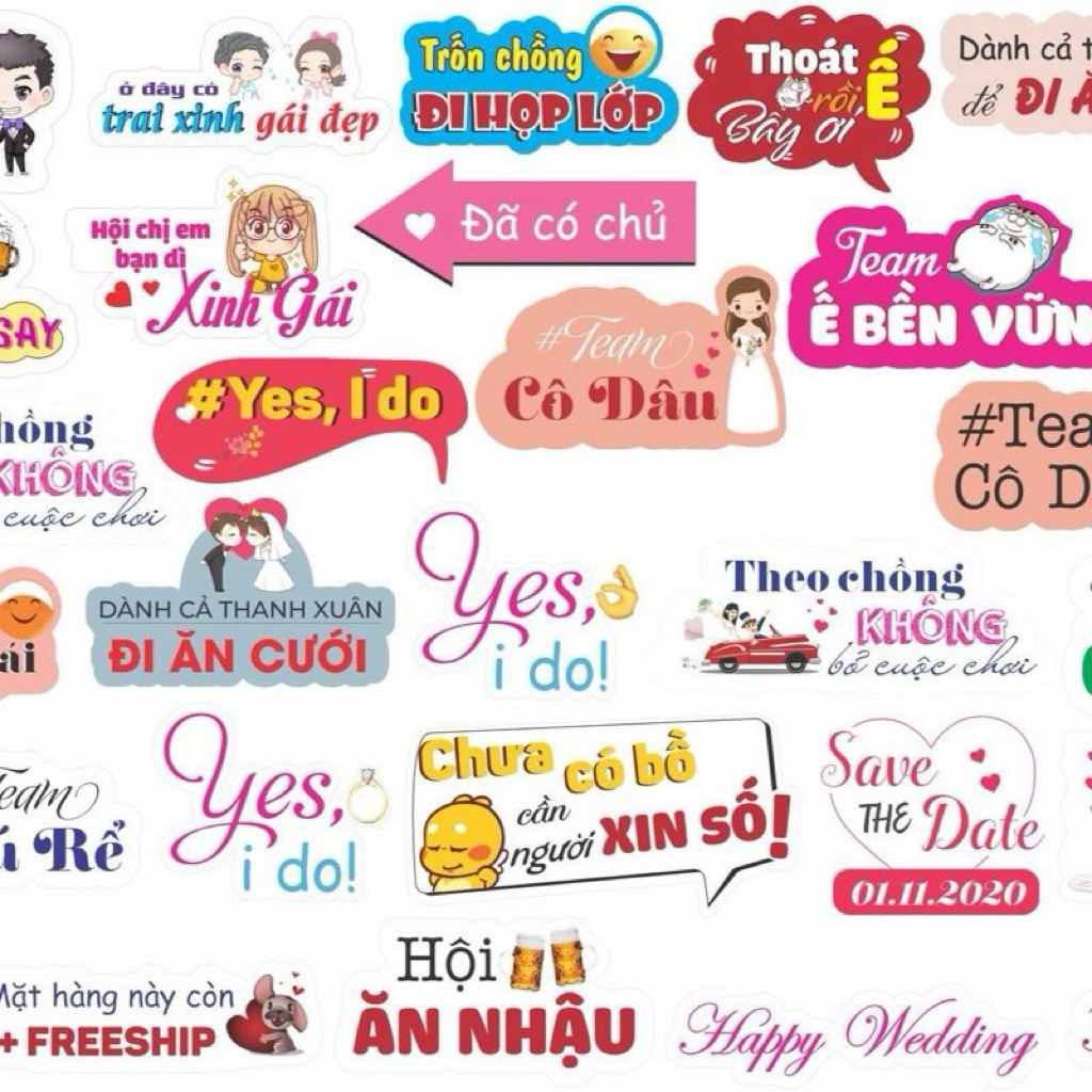 Hashtag cưới cầm tay thiết kế theo yêu cầu