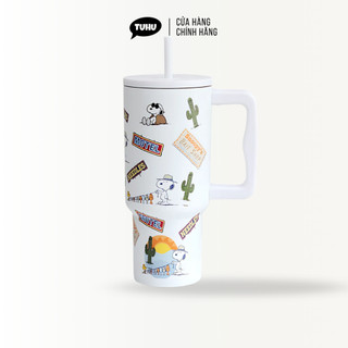 Ly giữ nhiệt TUHU Snoopy 900/1200ml có tay cầm INOX 304 giữ nhiệt nóng lạnh cao cấp có ống hút - TUHU