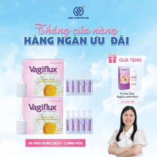 VAGIFLUX 20 ống muối dung dịch vệ sinh phụ nữ + bình thụt rửa phụ khoa - Dược sĩ Nguyễn Hoa