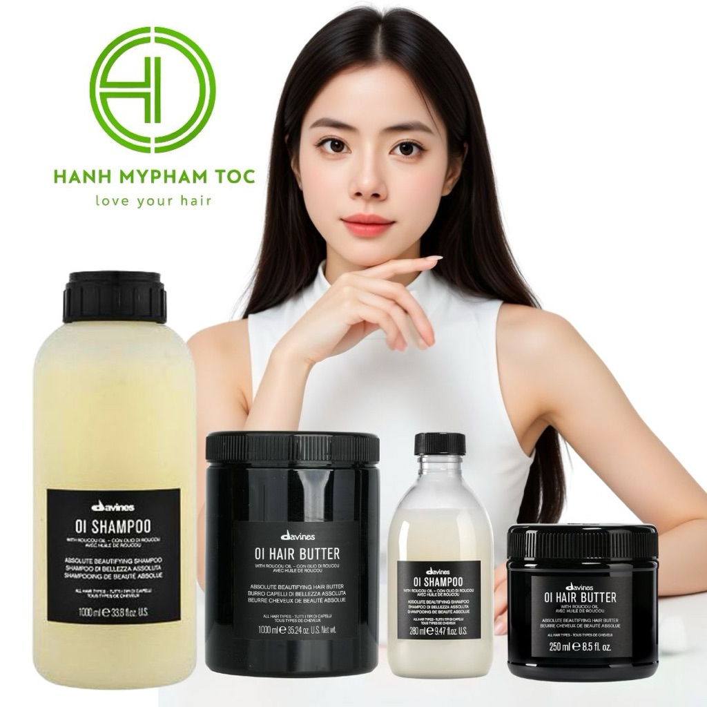 DẦU GỘI XẢ, MẶT NẠ (HẤP) TÓC DAVINES OI ABSOLUTE SUÔN MƯỢT 1000ML