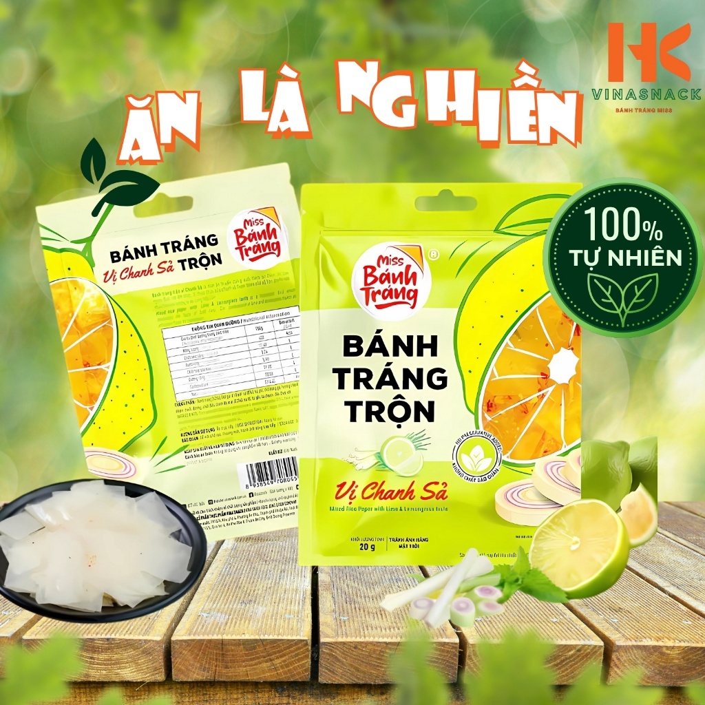 COMBO CHANH SẢ - Bánh Tráng Miss Mini Vị Chanh Sả Gói 20 Gram