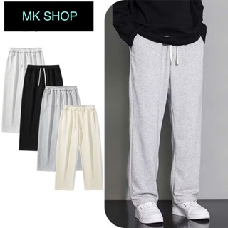 Quần dài nỉ tăm nam nữ cạp chun form suông ống rộng kiểu dáng basic 4 màu