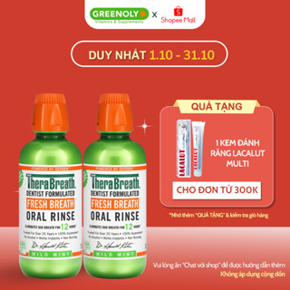 Nước Súc Miệng TheraBreath Vị Bạc Hà Diệt Khuẩn Gây Hôi Miệng Hàng Đầu Mỹ 473ml