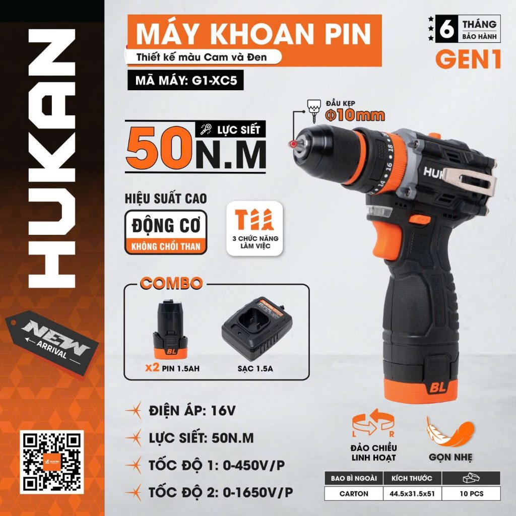 Bộ Máy khoan pin G1-XC5 Hukan