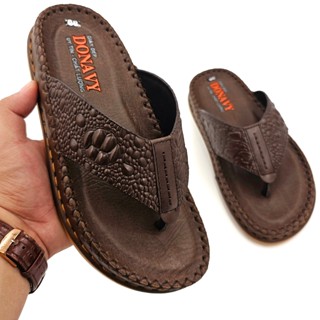  Dép Tông Nam Chất Liệu Da Bò Dập Vân CS Crocodile May Quai Và Đế Chắc Chắn Cao Đi Nước D.KBXIT 