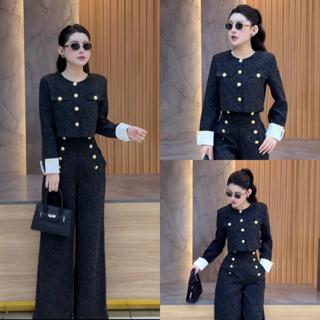  G51 Set  áo và quần  áo dạ tiêu phối quần xuông dài - Set đồ nữ sang chảnh 