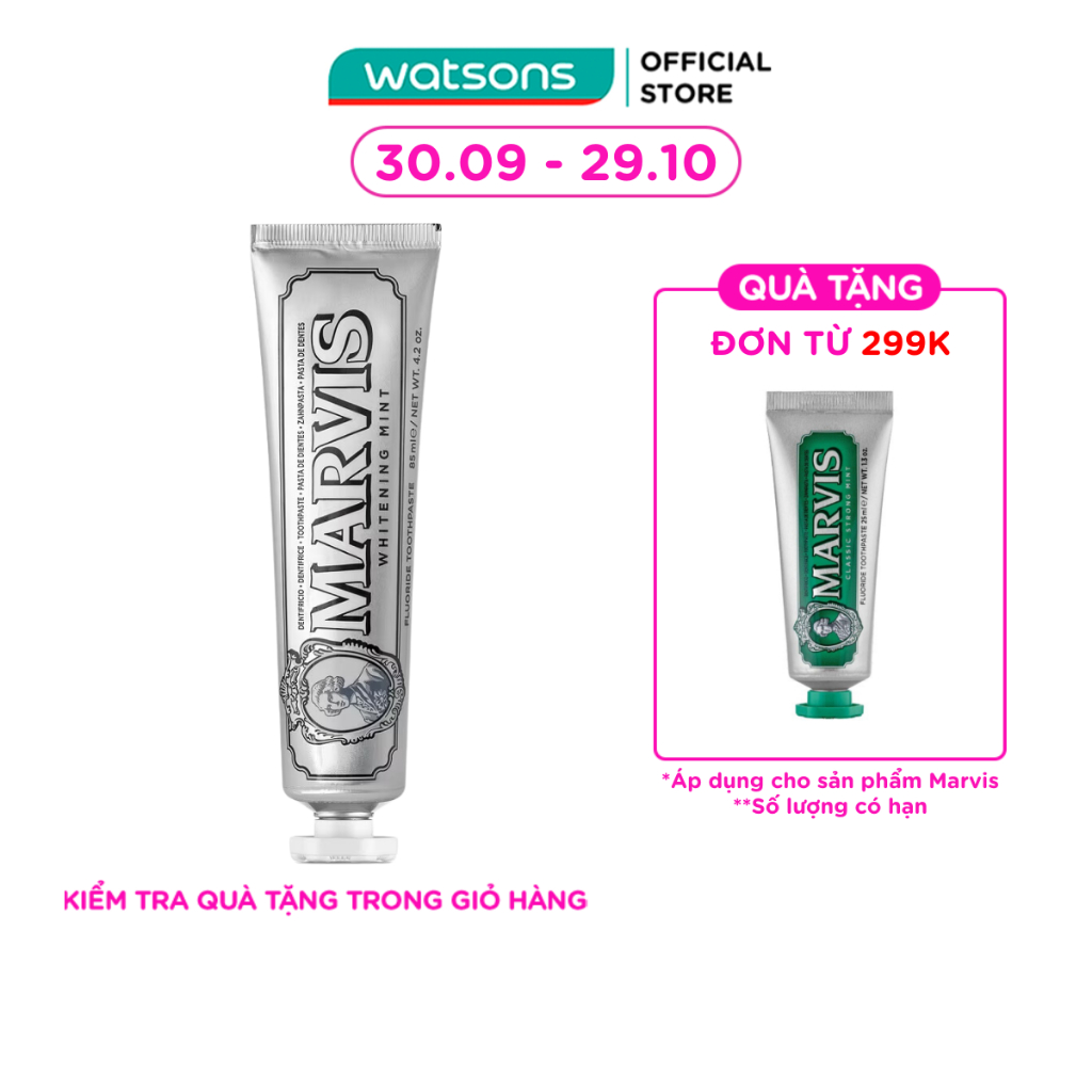 Kem Đánh Răng Marvis Whitening Mint 85ml