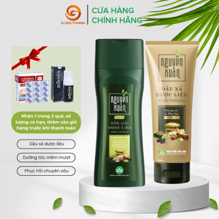 Combo dầu gội và dầu xả dược liệu Nguyên Xuân phục hồi mái tóc suôn mượt, óng ả, bồng bềnh tỏa hương - GlobalPharma