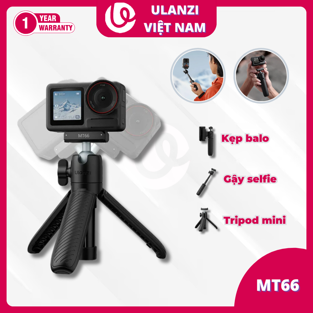 ULANZI MT66 Tripod Action Camera, 3 Trong 1, dài tối đa 24cm - Hàng Chính Hãng