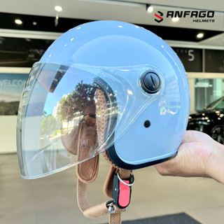  Mũ bảo hiểm 3 4 có kính full mặt - Nhiều màu sắc phong cách trẻ trung năng động -  Võ Hà Linh x ANFAGO HELMET  5  