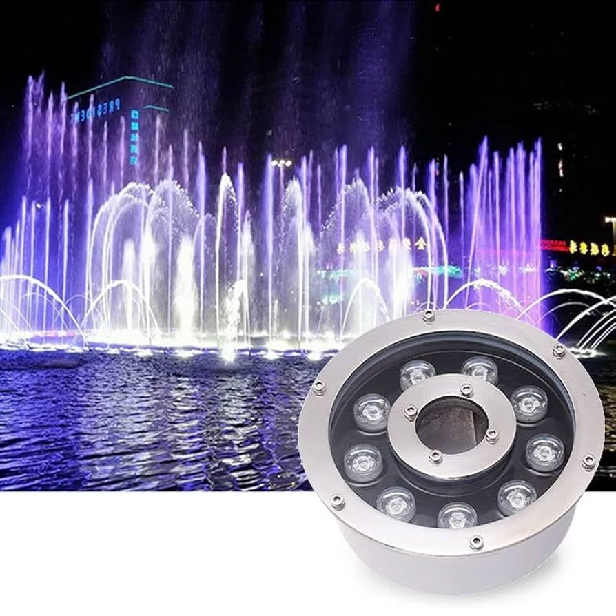 Đèn LED âm nước 9w bánh xe cho đài phun nước cảnh quan sân vườn trang trí đèn ngoài trời