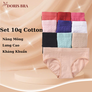  Combo 10 Quần Lót Nữ Cotton Siêu Co Giãn 4 Chiều - Chất Liệu Thoáng Mát Đủ Kích Cỡ  46-70kg  