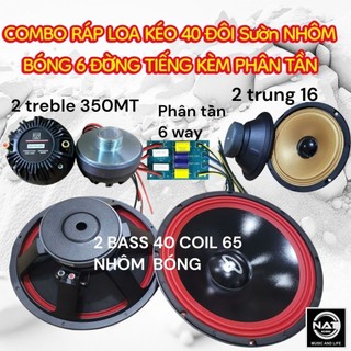  Combo ráp loa kéo 4 tấc đôi coil 65 từ 170 4 và 6 đường tiếng sườn nhôm  sắt bóng 