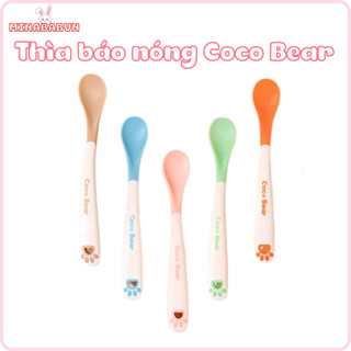 Thìa ăn dặm nhựa cao cấp báo nóng Cocobear cho bé ăn dặm, Thìa ăn dặm đổi màu Cocobear (KÈM HỘP)
