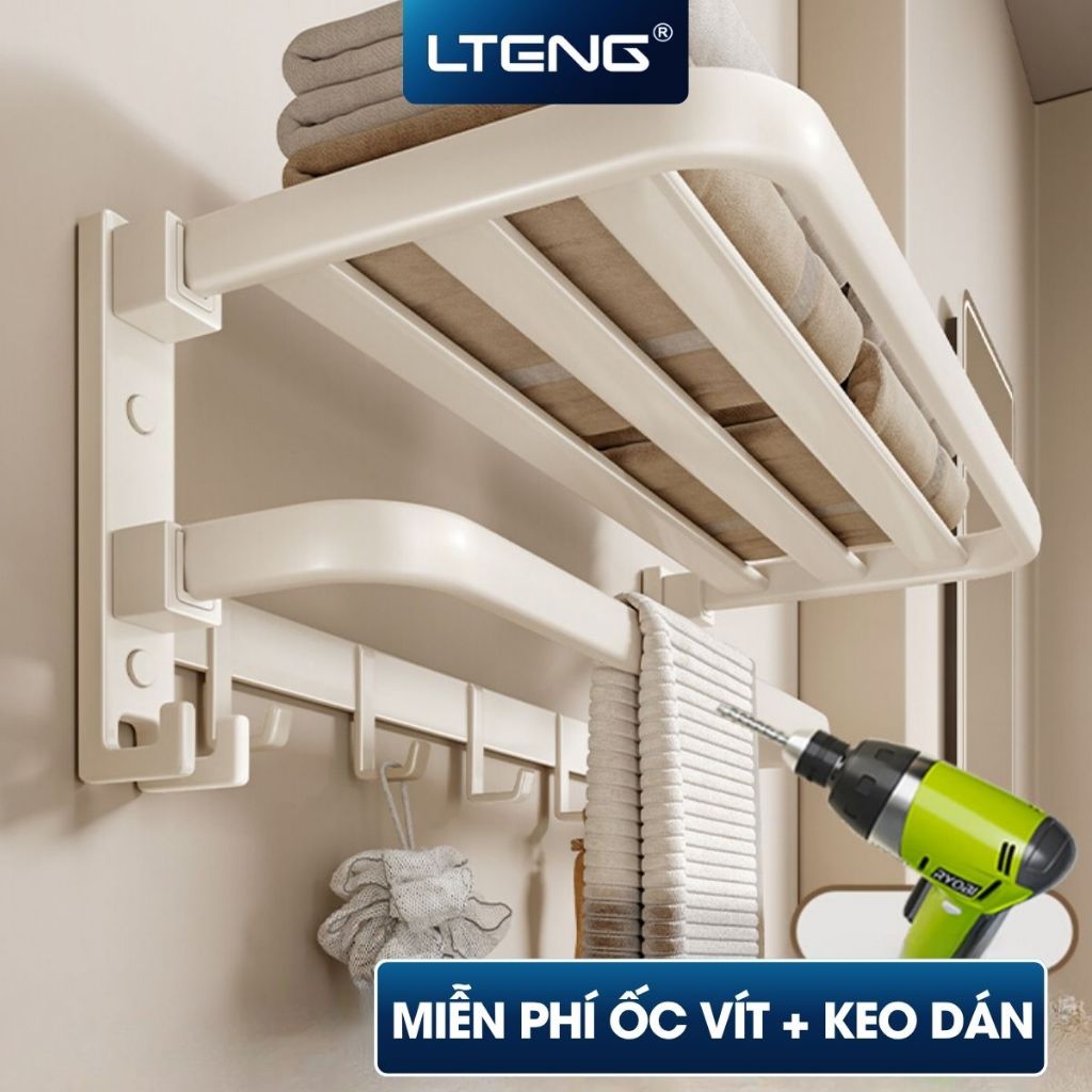 Giá kệ để khăn, để đồ nhà tắm LTENG màu Sữa đa dạng thiết kế, kích thước và màu sắc, chất liệu nhôm 