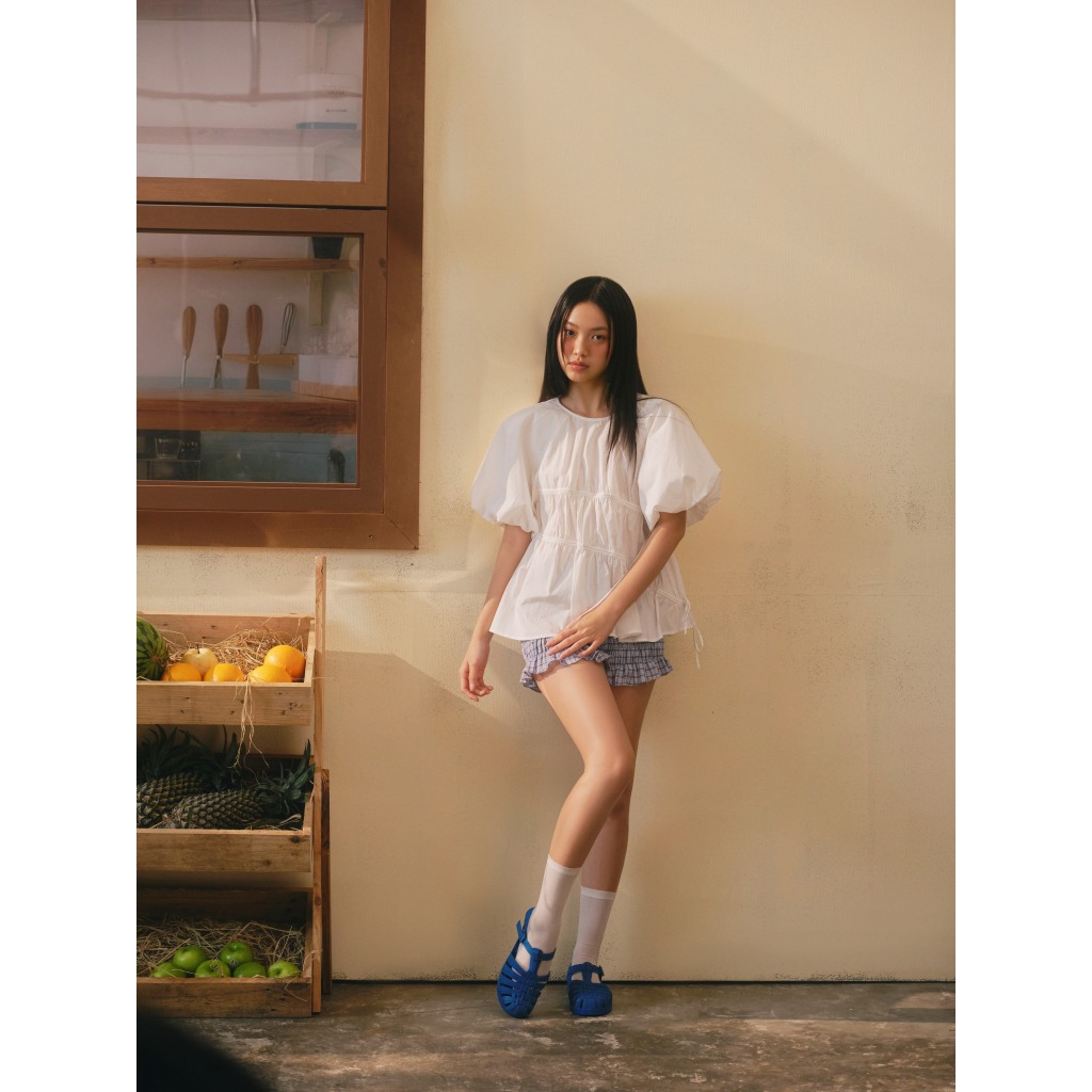 Áo OLV kiểu nữ suông tay bồng Babydoll Puff Sleeve Shirt nhiều màu dễ thương trẻ trung | BigBuy360 - bigbuy360.vn