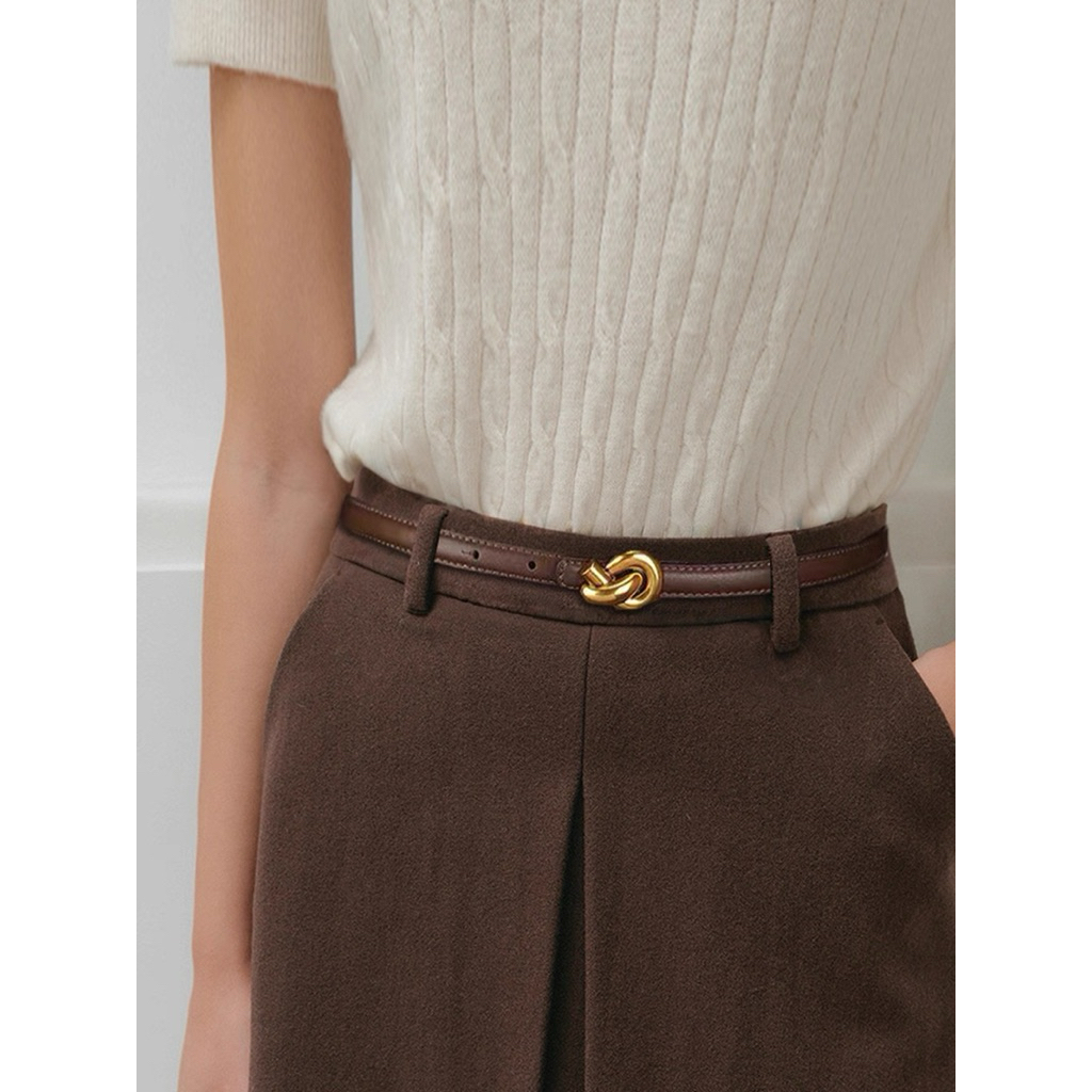 Thắt lưng da thật bản 1.5cm basic La.an studio