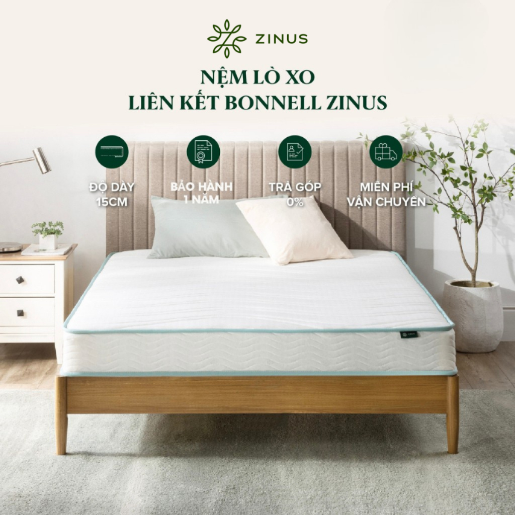 [Giao tận cửa HCM/HN] Nệm Lò Xo Cao Su Bonnell Zinus - Bonnell Spring Mattress