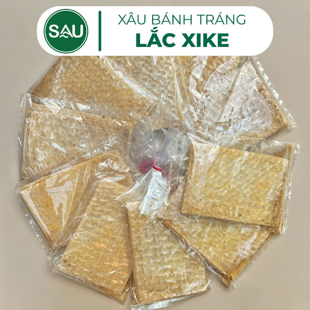 Xâu Lá Bánh Tráng Xike Lắc Muối Sặc - Bịch 12 Lá Bánh To, Nhiều Muối | SÂU BÁNH TRÁNG