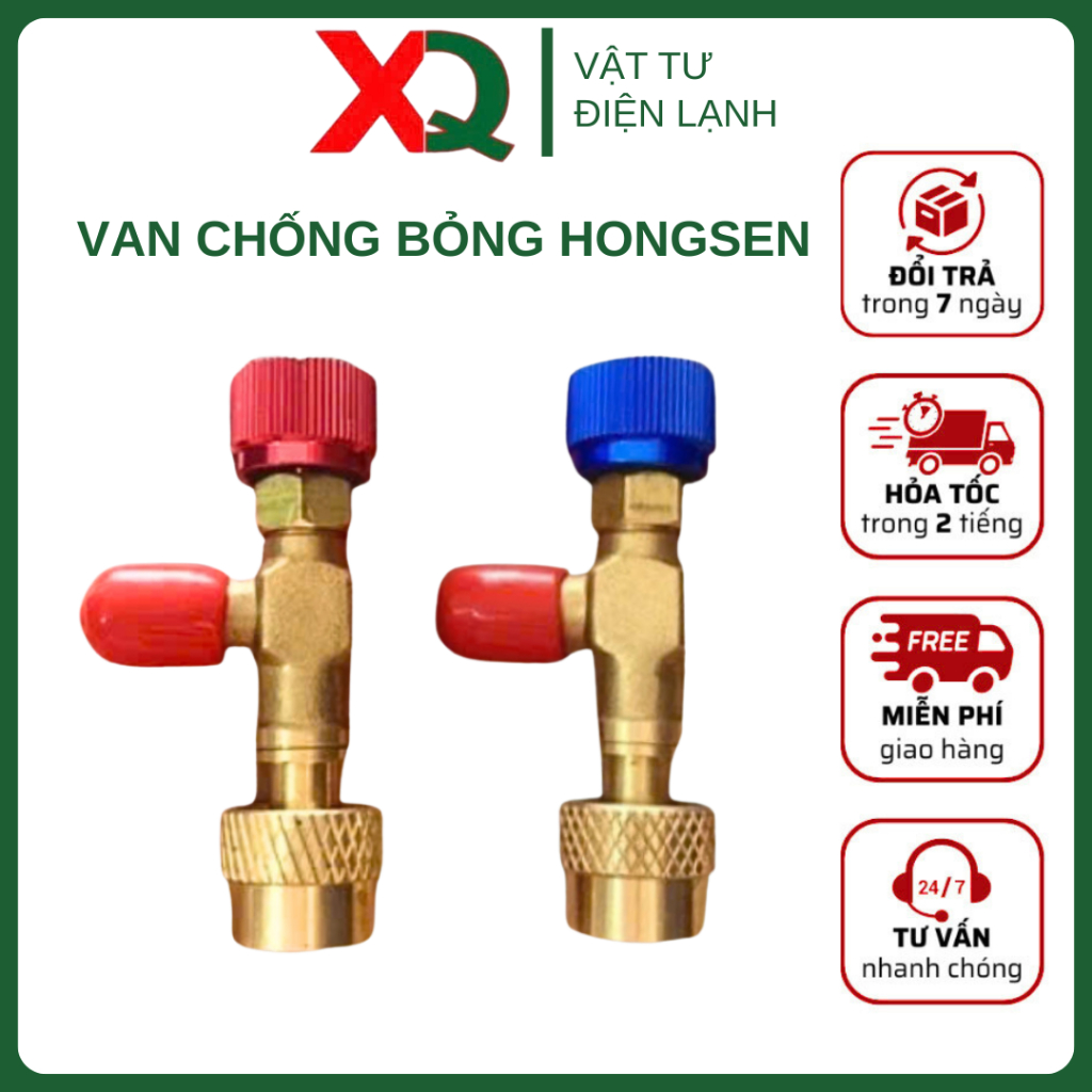 Van khóa ga chống bỏng Hongsen cho ga R22, R410 – ngăn rò rỉ khi nạp xả máy lạnh