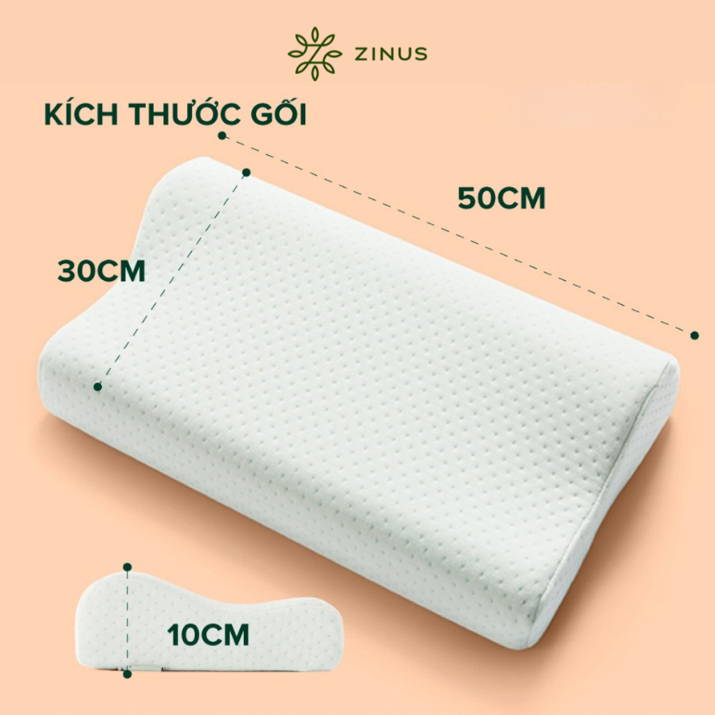 Gối Cao Su Non Công Thái Học Giảm Đau Cổ Vai Gáy - Zinus Contour Pillow Memory Foam