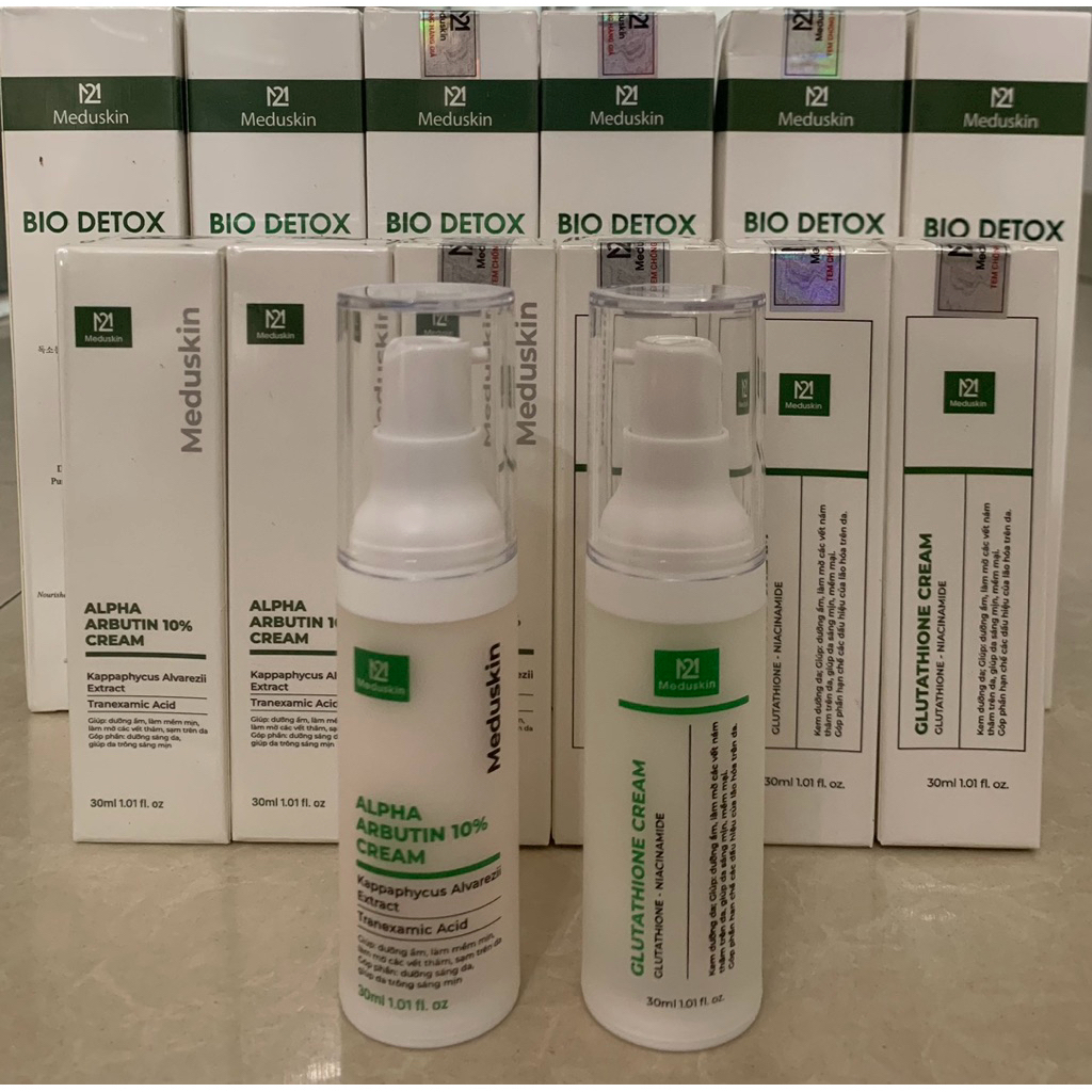 COMBO LÀM MỜ NÁM ALPHA ARBUTIN 10% VÀ GLUTATHIONE CAEAM ( tan nám 3 tầng)