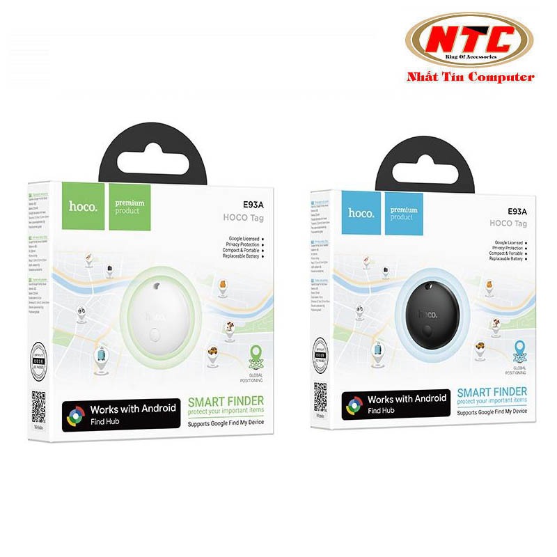 [Dùng cho ANDROID] Thiết bị định vị Hoco E93A dùng app GG Find My - tìm kiếm thú cưng, xe cộ, con ng