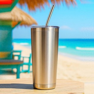 (Tặng Túi Xách Nhựa) Ly Giữ Nhiệt Thái Lan Thể Tích 600ML, Nắp Chống Tràn, Kèm Ống Hút Inox Chống Gỉ