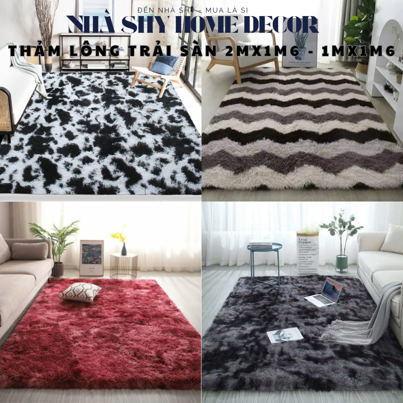 Thảm Lông Trải Sàn Mẫu Họa Tiết - Mẫu Mới Size 1mx1m6 - 2mx1m6 - Nhà Shy Home Decor