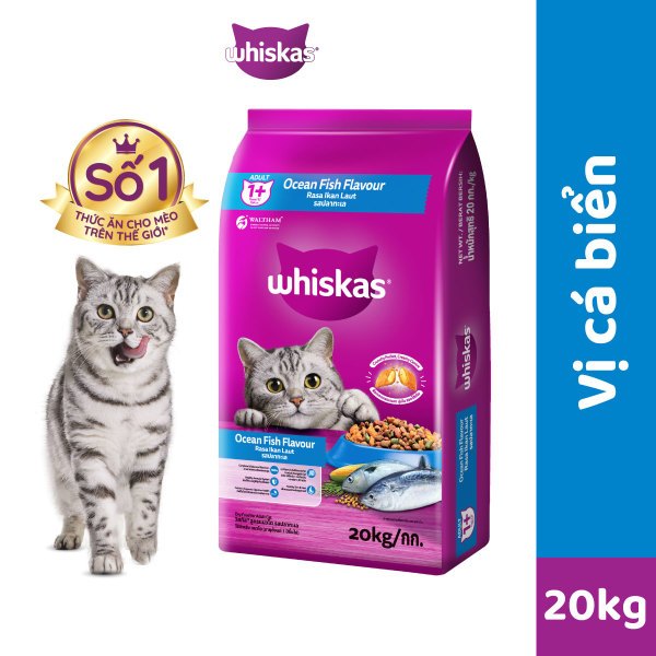  WHISKAS Thức Ăn Cho Mèo Trưởng Thành Dạng Hạt vị Cá Biển - 20kg 