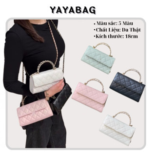  ⛔️ GIÁ TỐT NHẤT Túi Quai Xách Kim Loại Ô Trám Nắp Đậy Caviar Mini - Size18cm 