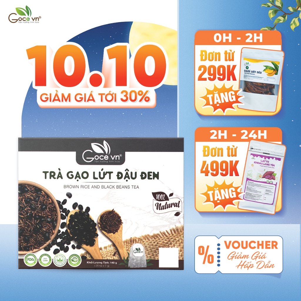 Trà gạo lứt đậu đen túi lọc Goce - Ổn định đường huyết