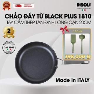 Risoli Italy BlackPlus – Chảo nhôm đúc 18/10 đáy từ tay thép – 20/24/28 cm