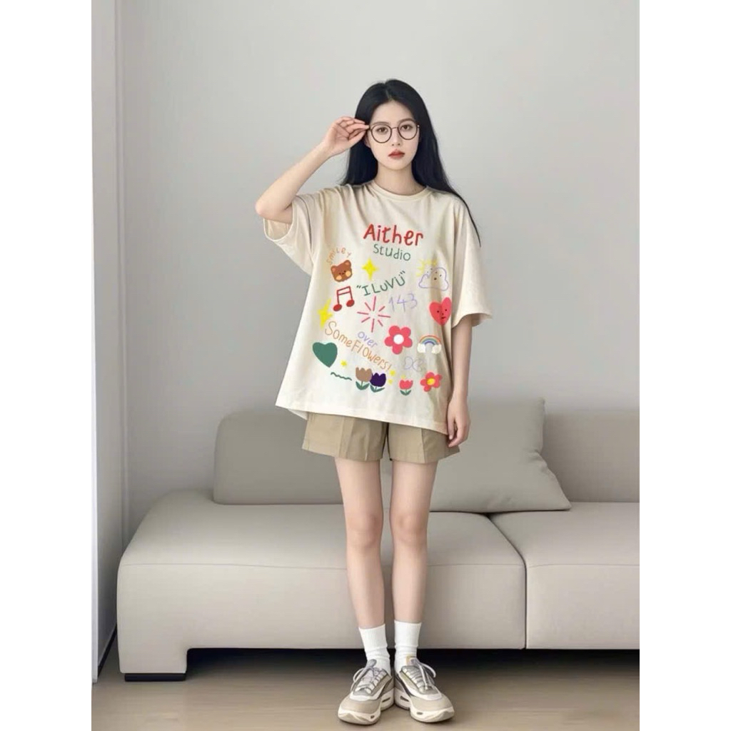 Áo Thun Aither Some Flowers Chất Vải Mềm Mịn Dày Dặn-Không Xù Lông New Ss2025