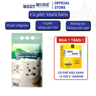 Bịch Cà Phê Hòa Tan Vị Muối Biển Meet More (50 Gói/18Gram) - Không Say, Không Mất Ngủ