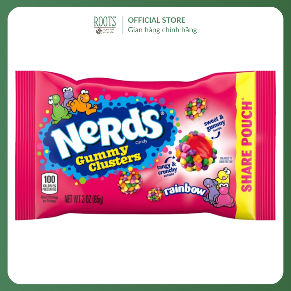 (Ship hỏa tốc) FERRARA - Kẹo Dẻo Cầu Vồng, Nerds Candy, Gummy Clusters, Rainbow, 3 oz (85g)