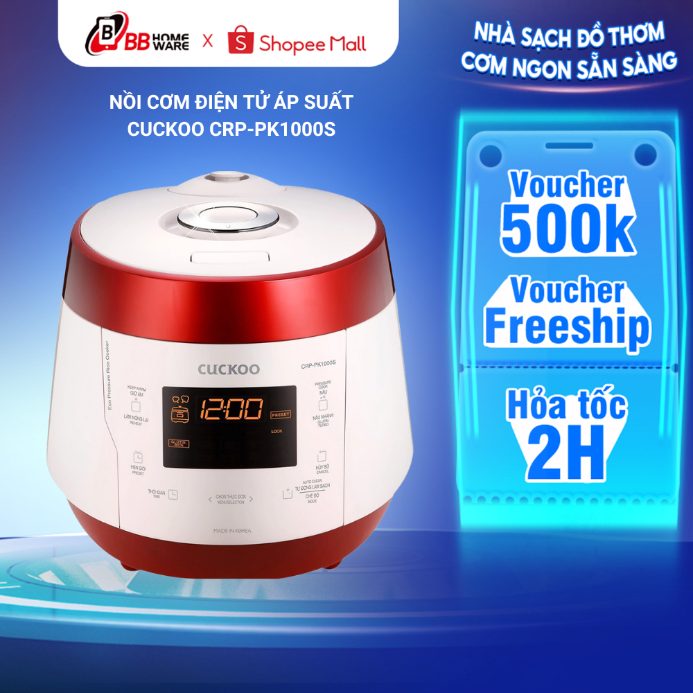 Nồi cơm điện tử áp suất CUCKOO CRP-PK1000S - Nồi Cơm Hàn Quốc Bảo hành Chính Hãng 2 Năm