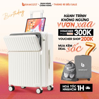 Vali du lịch Bamozo Size 20/24 Cao Cấp Nhựa PC Nguyên Khối Có Ngăn Đựng Laptop Bảo Hành 5 Năm Chính Hãng_8806