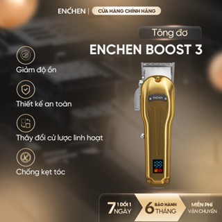 Tông đơ cắt tóc Enchen Boost 3 lưỡi cắt sắc bén với 8 cử lược, màn hình kỹ thuật số - BH 6 tháng