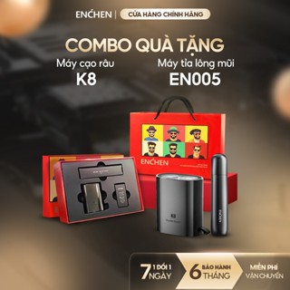 [Quà tặng nam giới] Set quà tặng máy cạo râu Enchen K8 & máy tỉa lông mũi EN005, hộp quà kèm túi xách