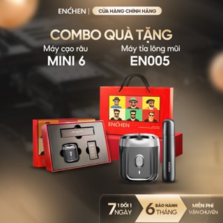 [Quà tặng nam giới] Set quà tặng máy cạo râu Enchen Mini6 & máy tỉa lông mũi EN005, hộp quà kèm túi xách